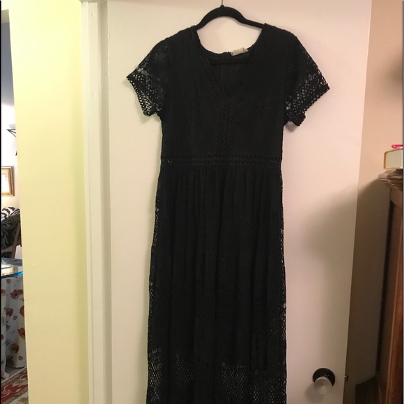 Altar'd State Maxi Dress,Black lace Large - Picture 2 of 14